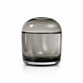 Smoky gray glass modern 
vase on a white background